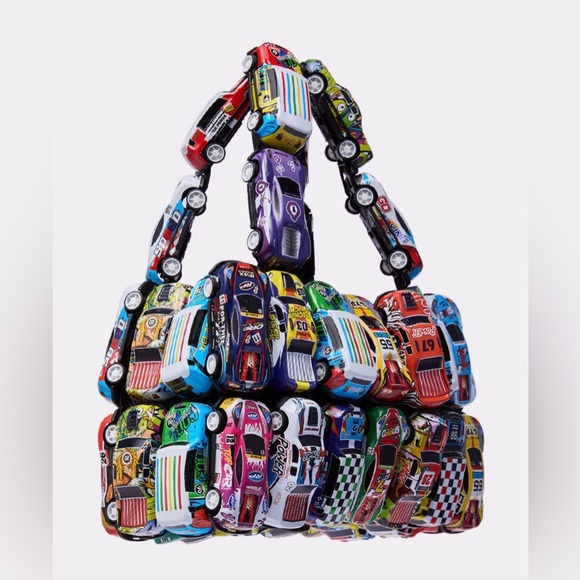 Handbags - Colorful Car Print Women's Bag